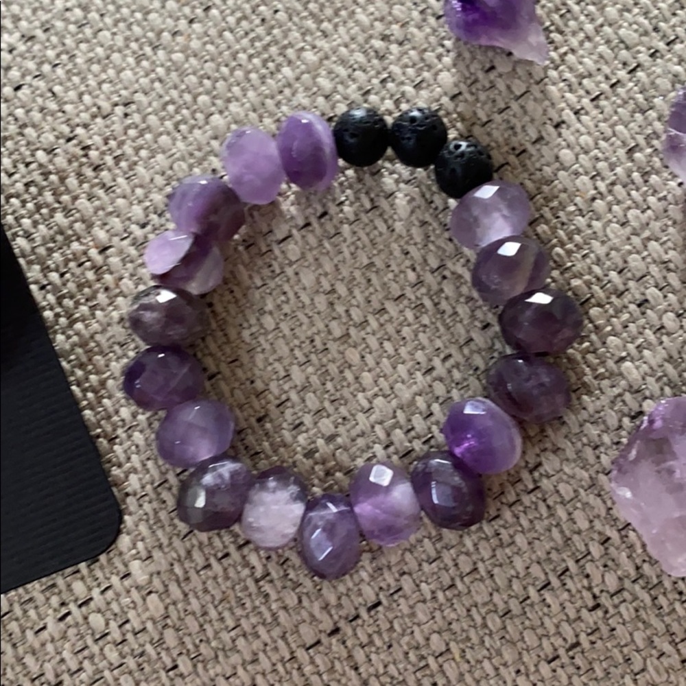 Lava rock Amethyst diffuser bracelet